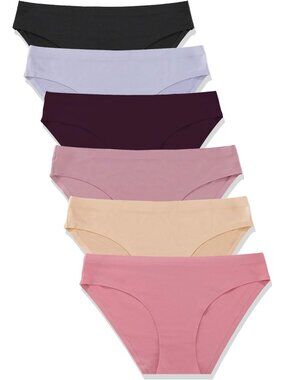 6 Pack Women’s Seamless Hipster Underwear No Show Panties Invisibles Briefs Soft